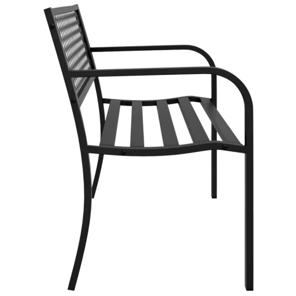 fekete acél kerti pad 119 cm