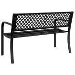 fekete acél kerti pad 119 cm