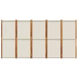 világosszürke 5 paneles térelválasztó 350 x 180 cm