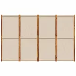 4 paneles tópszínű térelválasztó 280 x 180 cm