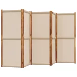 5 paneles tópszínű térelválasztó 350 x 180 cm