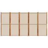 5 paneles tópszínű térelválasztó 350 x 180 cm