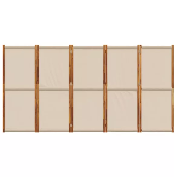 5 paneles tópszínű térelválasztó 350 x 180 cm