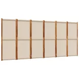 6 paneles tópszínű térelválasztó 420 x 180 cm