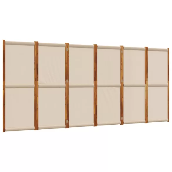 6 paneles tópszínű térelválasztó 420 x 180 cm