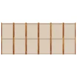 6 paneles tópszínű térelválasztó 420 x 180 cm