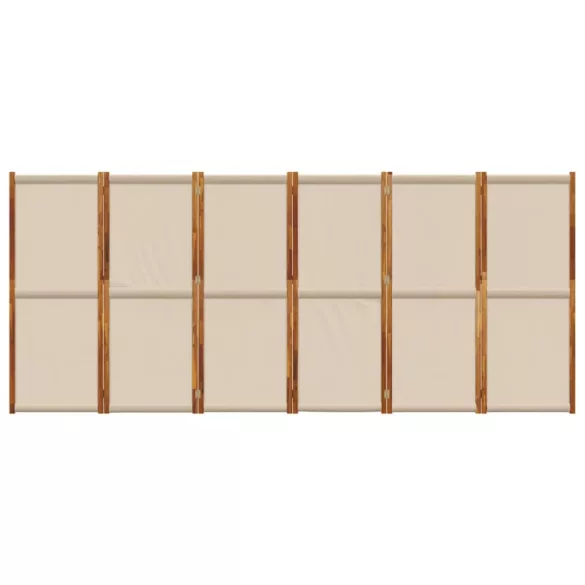 6 paneles tópszínű térelválasztó 420 x 180 cm