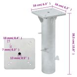 ezüstszínű acél beépített napernyő talp 16 x 16 x 39,5 cm