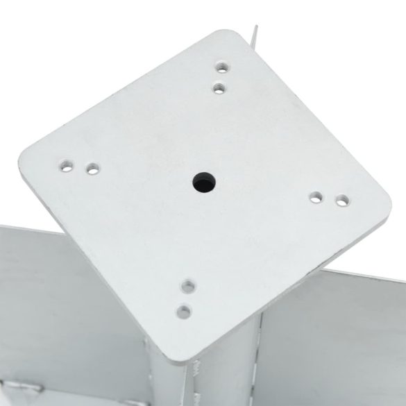 ezüstszínű acél beépített napernyő talp 27,5 x 27,5 x 45 cm