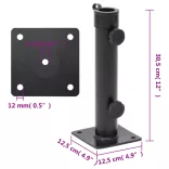 matt fekete acél napernyőtalp rúdhoz Ø38/48 mm