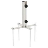 ezüstszínű acél napernyőtalp tüskékkel Ø32-38 mm