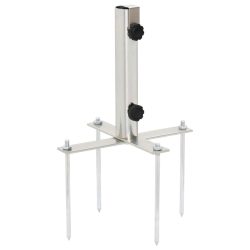 ezüstszínű acél napernyőtalp tüskékkel Ø32-38 mm