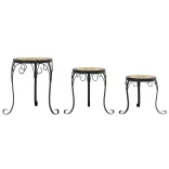 3 db terrakotta és fehér kerámia növényállvány