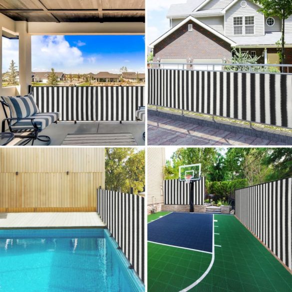 antracitszürke és fehér HDPE belátásgátló háló 1,2x25 m 75 g/m²