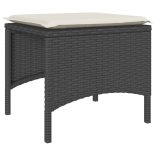 2 személyes fekete polyrattan kerti kanapé asztallal/székkel