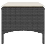 2 személyes fekete polyrattan kerti kanapé asztallal/székkel