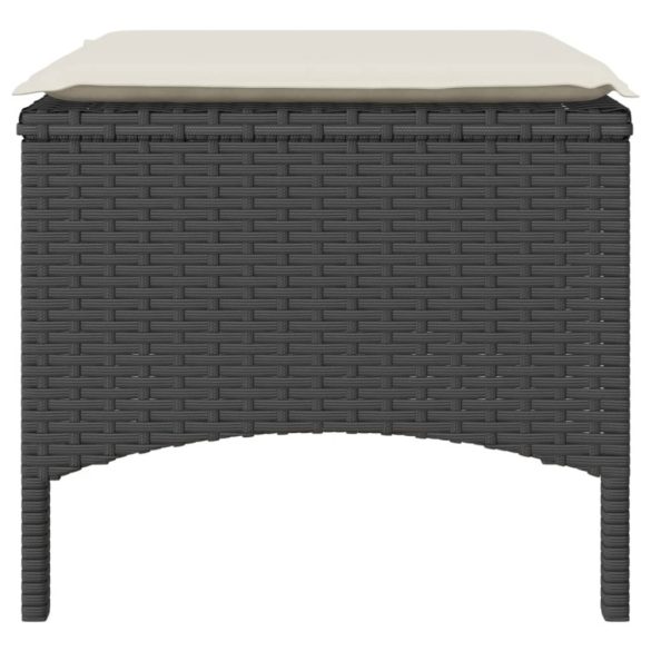 2 személyes fekete polyrattan kerti kanapé asztallal/székkel