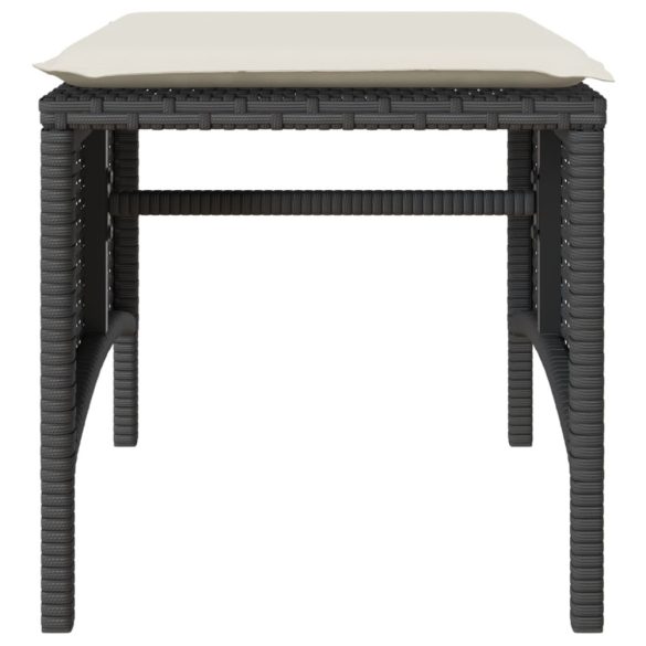 2 személyes fekete polyrattan kerti kanapé asztallal/székkel