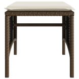 2 személyes barna polyrattan kerti kanapé asztallal/székkel