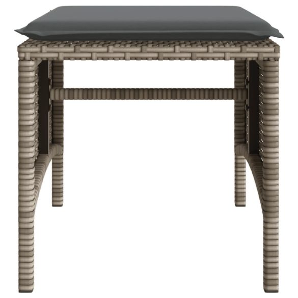 2 személyes szürke polyrattan kerti kanapé asztallal/székkel