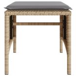 2 személyes bézs polyrattan kerti kanapé asztallal/székkel