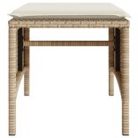 2 személyes bézs polyrattan kerti kanapé asztallal/székkel