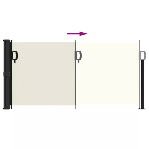 krémszínű behúzható oldalsó napellenző 100 x 300 cm