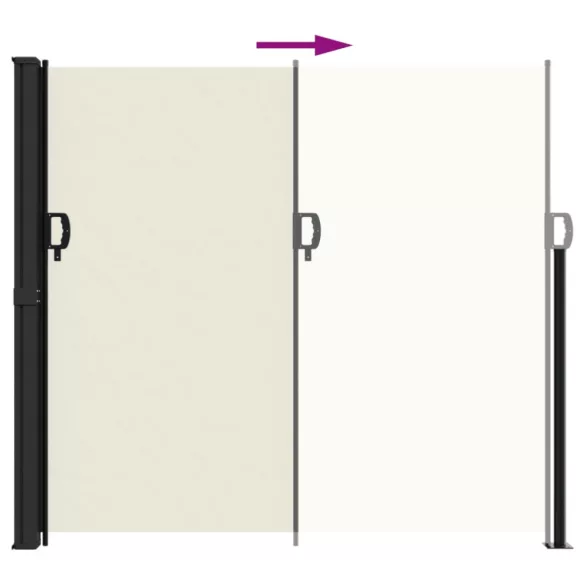 krémszínű behúzható oldalsó napellenző 180 x 300 cm