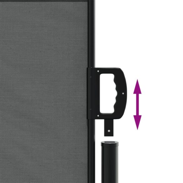 antracitszürke behúzható oldalsó napellenző 120 x 500 cm