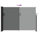 antracitszürke behúzható oldalsó napellenző 140 x 500 cm