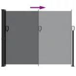 fekete behúzható oldalsó napellenző 160 x 500 cm