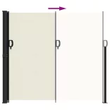 krémszínű behúzható oldalsó napellenző 180 x 500 cm