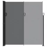 fekete behúzható oldalsó napellenző 220 x 500 cm