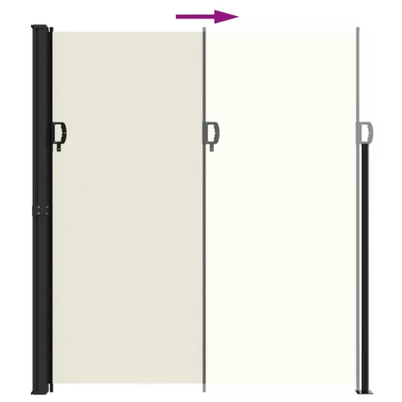 krémszínű behúzható oldalsó napellenző 220 x 500 cm