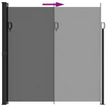 fekete behúzható oldalsó napellenző 200 x 600 cm