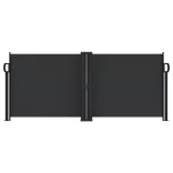 fekete behúzható oldalsó napellenző 100 x 600 cm
