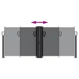 fekete behúzható oldalsó napellenző 100 x 600 cm