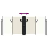 krémszínű behúzható oldalsó napellenző 100 x 600 cm