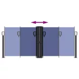 kék behúzható oldalsó napellenző 100 x 600 cm