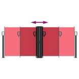 piros behúzható oldalsó napellenző 100 x 600 cm