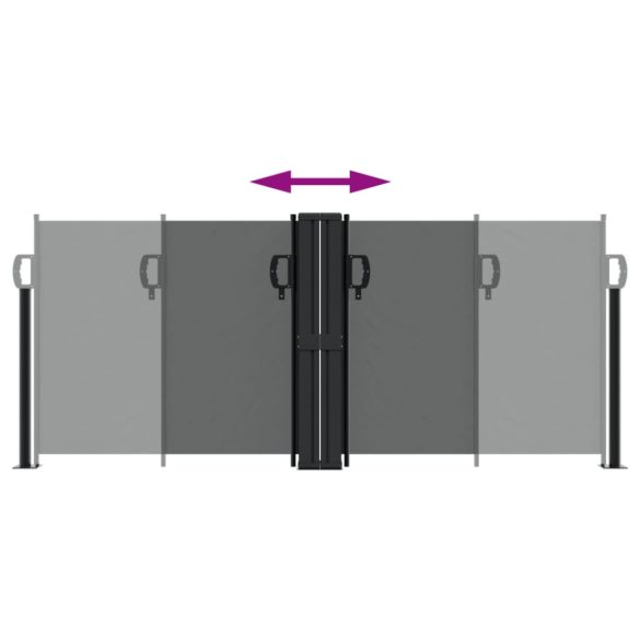 antracitszürke behúzható oldalsó napellenző 100 x 600 cm