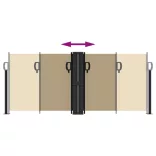 bézs behúzható oldalsó napellenző 100 x 600 cm