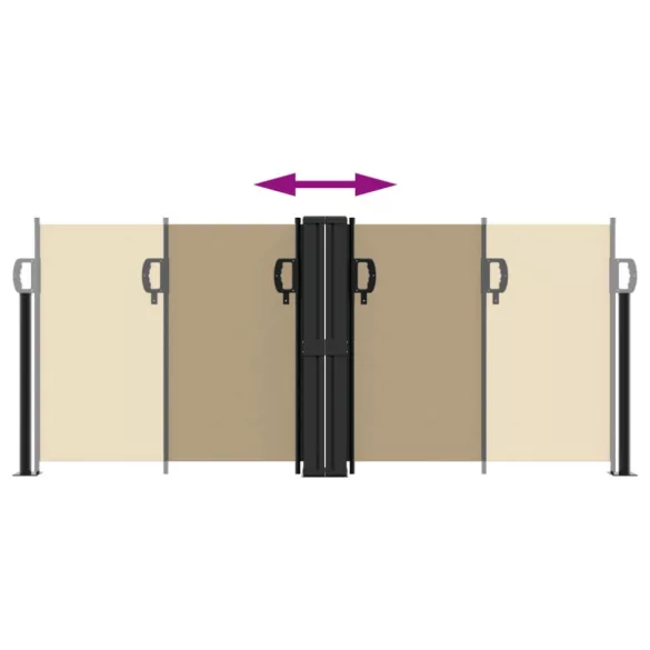 bézs behúzható oldalsó napellenző 100 x 600 cm