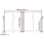 sötétzöld behúzható oldalsó napellenző 100 x 600 cm