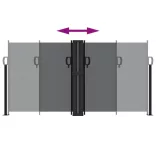 fekete behúzható oldalsó napellenző 120 x 600 cm