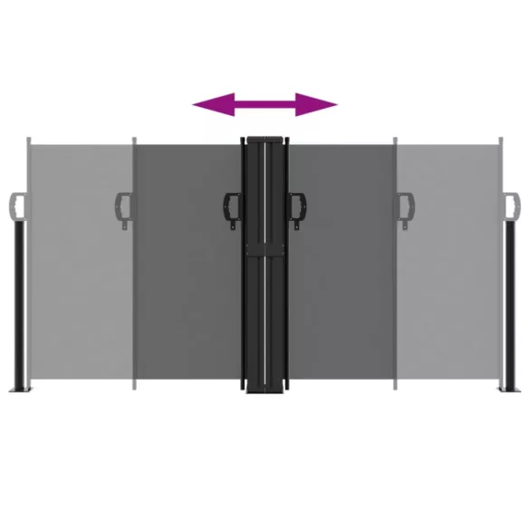 fekete behúzható oldalsó napellenző 120 x 600 cm