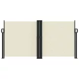 krémszínű behúzható oldalsó napellenző 120 x 600 cm