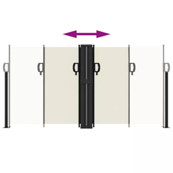 krémszínű behúzható oldalsó napellenző 120 x 600 cm