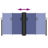 kék behúzható oldalsó napellenző 120 x 600 cm