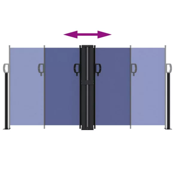 kék behúzható oldalsó napellenző 120 x 600 cm